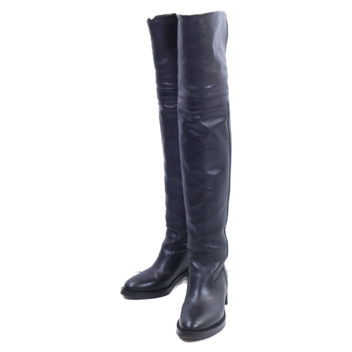 Celine Black Shearling Leather Fleece Lining Long Boots