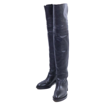 Celine Black Shearling Leather Fleece Lining Long Boots
