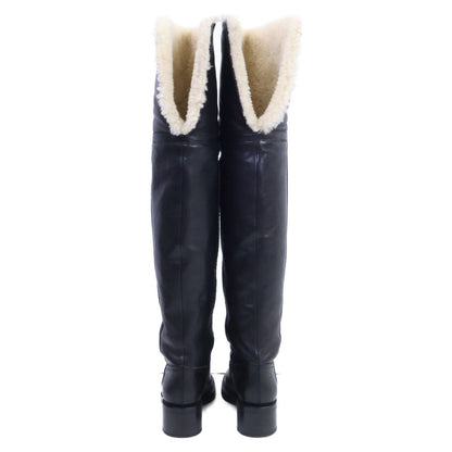 Celine Black Shearling Leather Fleece Lining Long Boots — view 3