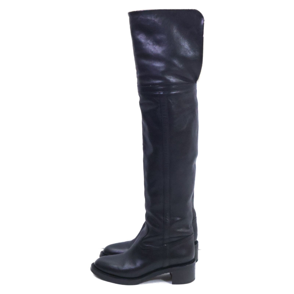 Celine Black Shearling Leather Fleece Lining Long Boots — view 2