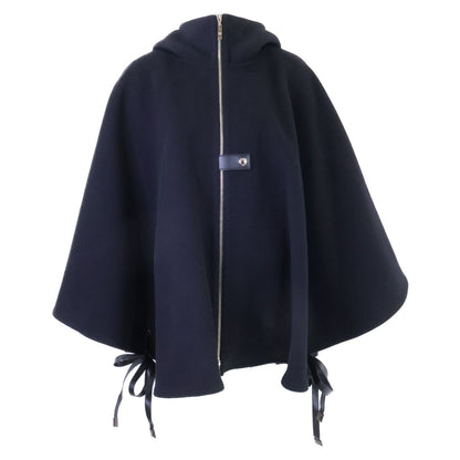 Louis Vuitton Lining Monogram Silk Blend Wool Hoody Cape 40