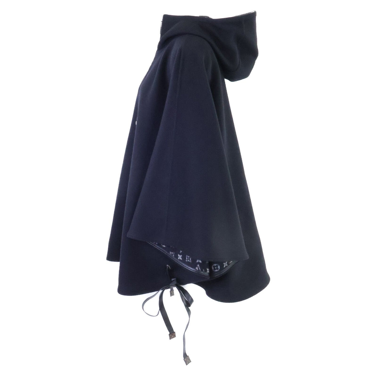 Louis Vuitton Lining Monogram Silk Blend Wool Hoody Cape 40 — view 3