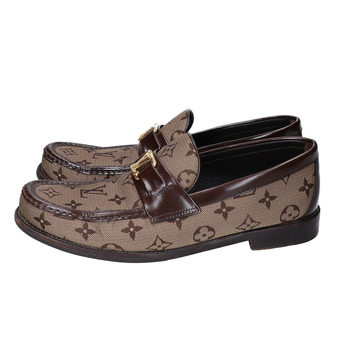 Louis Vuitton Monogram Jacquard Leather Major Line Loafers 7.5 — view 2