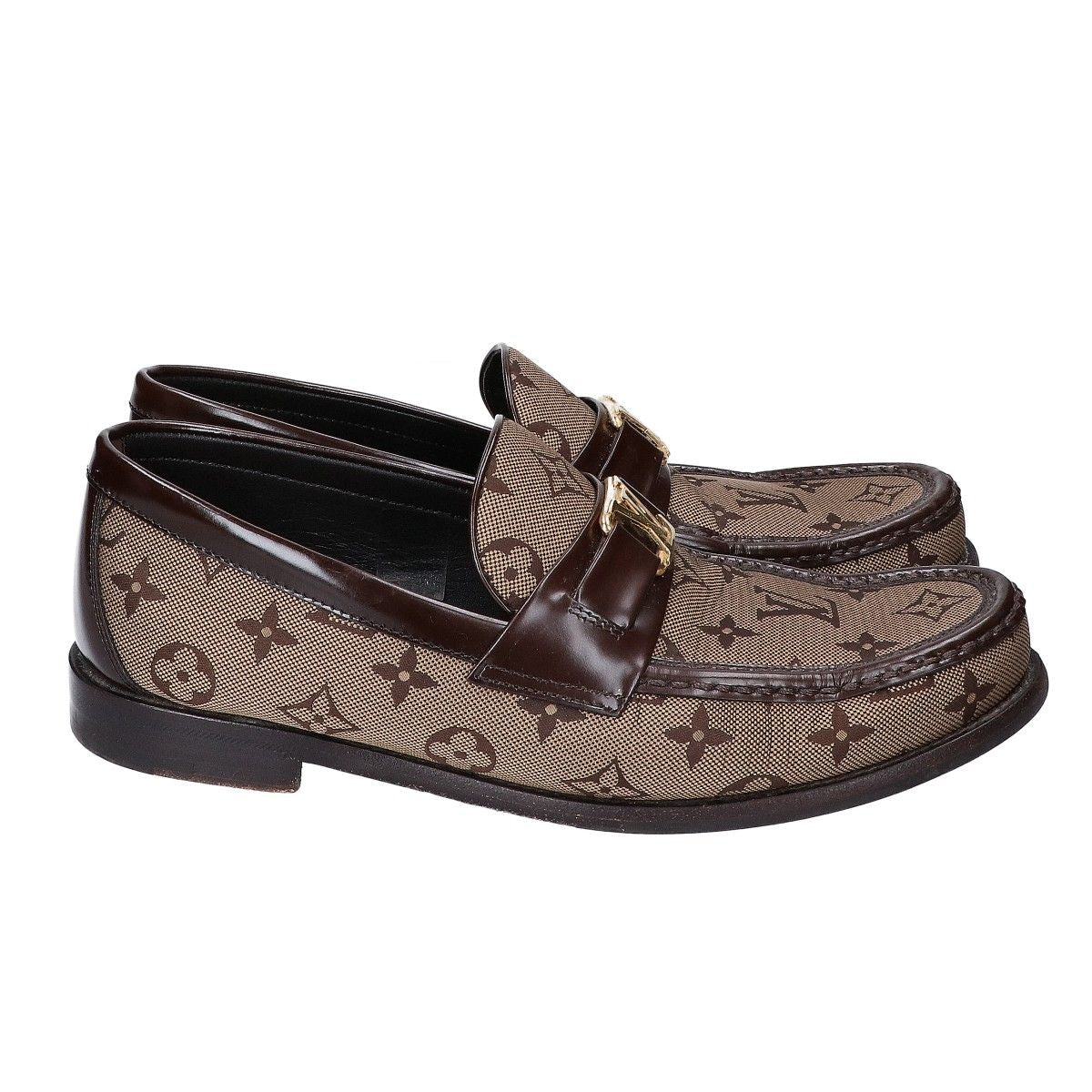 Louis Vuitton Monogram Jacquard Leather Major Line Loafers 7.5 — view 4