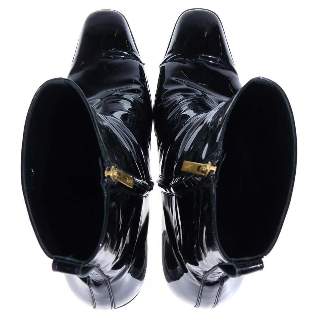 Saint Laurent Rive Gauche Johnny Patent Leather Heels Boots Black — view 4
