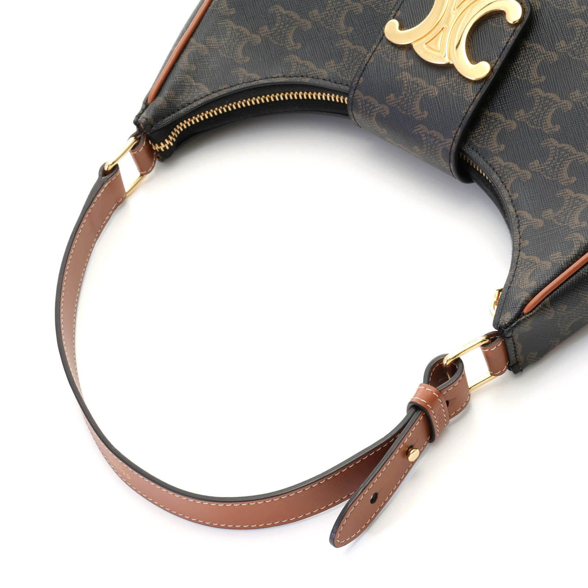 Celine Medium Ava Triomphe Bag Tan Calfskin Shoulder — view 4