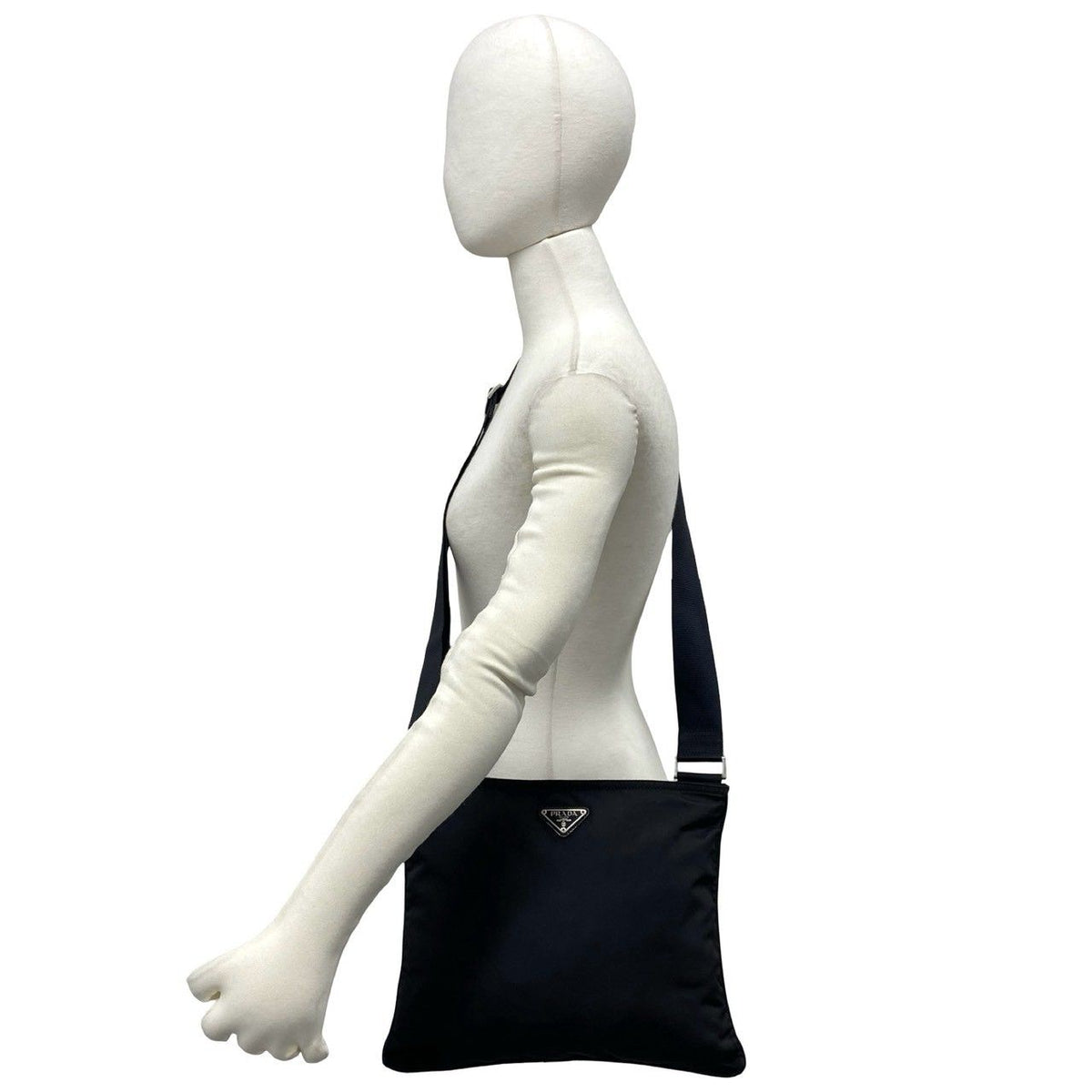 Prada Tessuto Pocono Nylon Shoulder Bag Pochette Crossbody Black — view 2