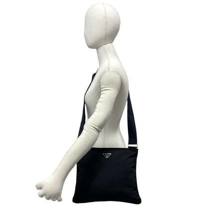 Prada Tessuto Pocono Nylon Shoulder Bag Pochette Crossbody Black — view 2