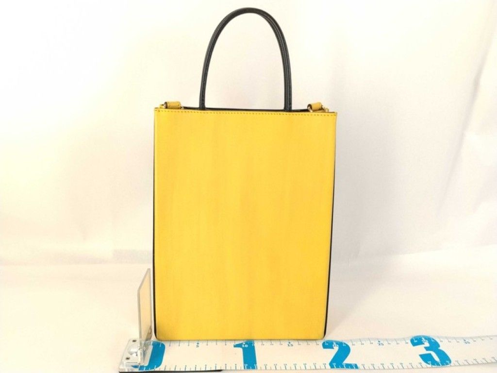 Fendi Handbag Small Shopping Bag Yellow Leather 2-Way — view 2