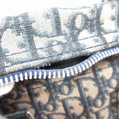 Dior Trotter Mini Boston Hand Bag Canvas Leather Navy Beige Vintage — view 8