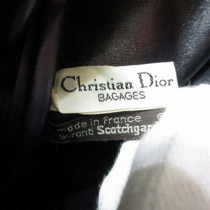 Dior Trotter Mini Boston Hand Bag Canvas Leather Navy Beige Vintage — view 5