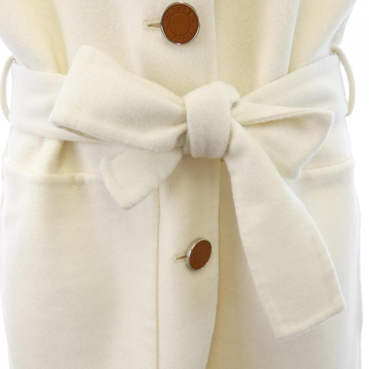 Hermes Clou de Selle Lambskin Button Double Face Long Vest — view 5