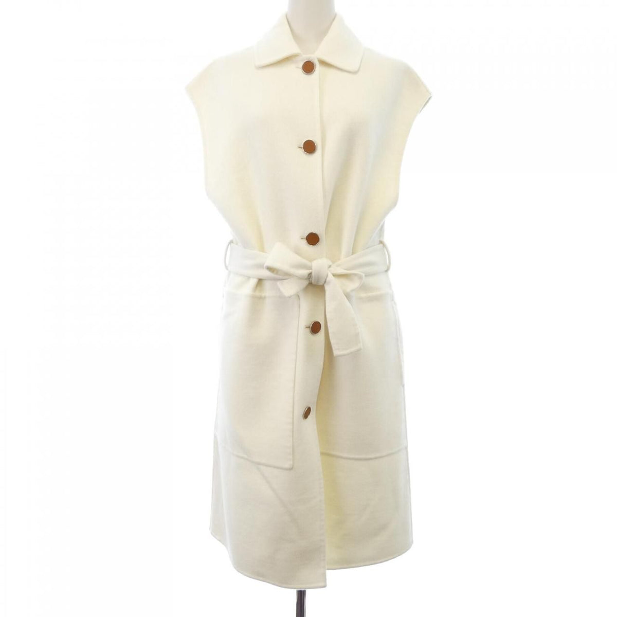 Hermes Clou de Selle Lambskin Button Double Face Long Vest