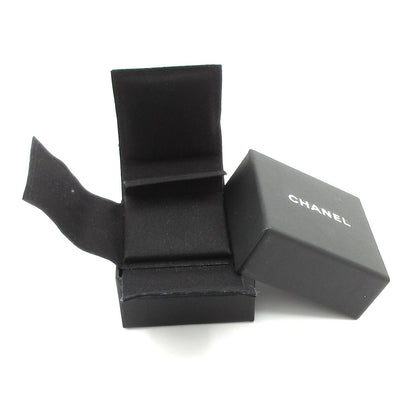 Chanel Earrings Dark Gray Silver Clear CC Logo — view 6