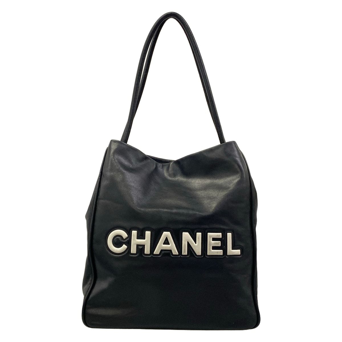 Chanel Tote Bag Camellia Black White Leather — view 3