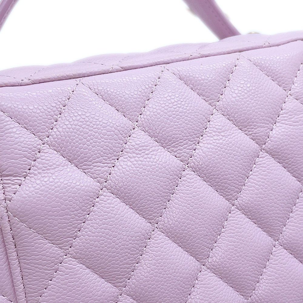 Chanel Vanity Top Handle Quilted CC Logo Caviar Leather Makeup Pouch — view 7