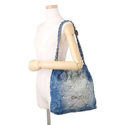 Chanel Chain Shoulder Bag Chanel 22 Quilted Small Denim — view 4