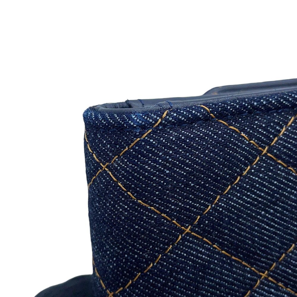Chanel Trifold Wallet Quilted CC Logo Classic Small Flap Denim — view 8