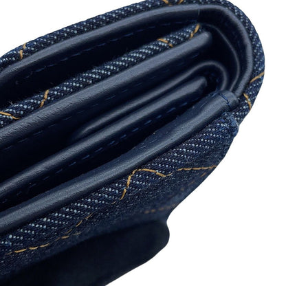 Chanel Trifold Wallet Quilted CC Logo Classic Small Flap Denim — view 7