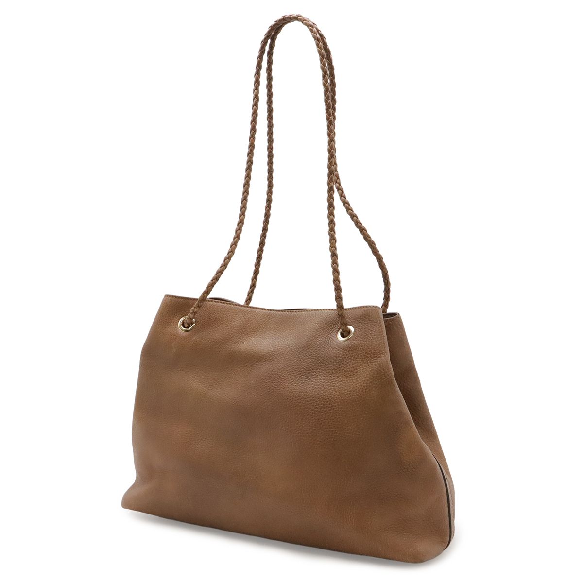 Gucci Logo Shoulder Bag Tote Brown Beige Gold — view 2