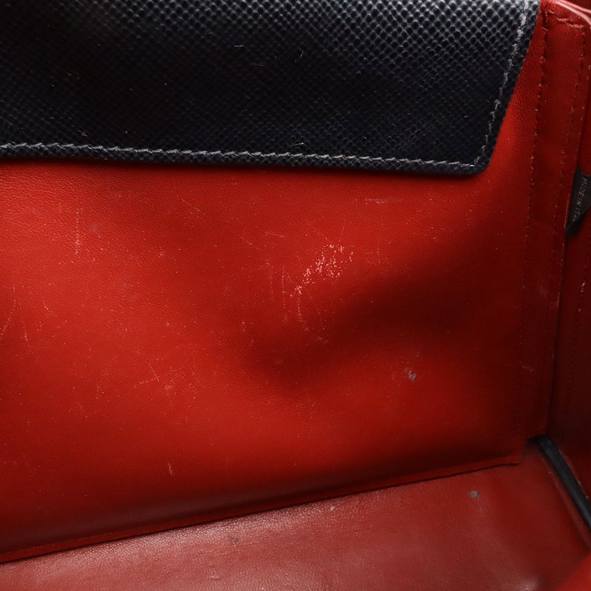 Prada Double Small Bag Handbag Bicolor Leather Nero Black Domestic Boutique — view 7