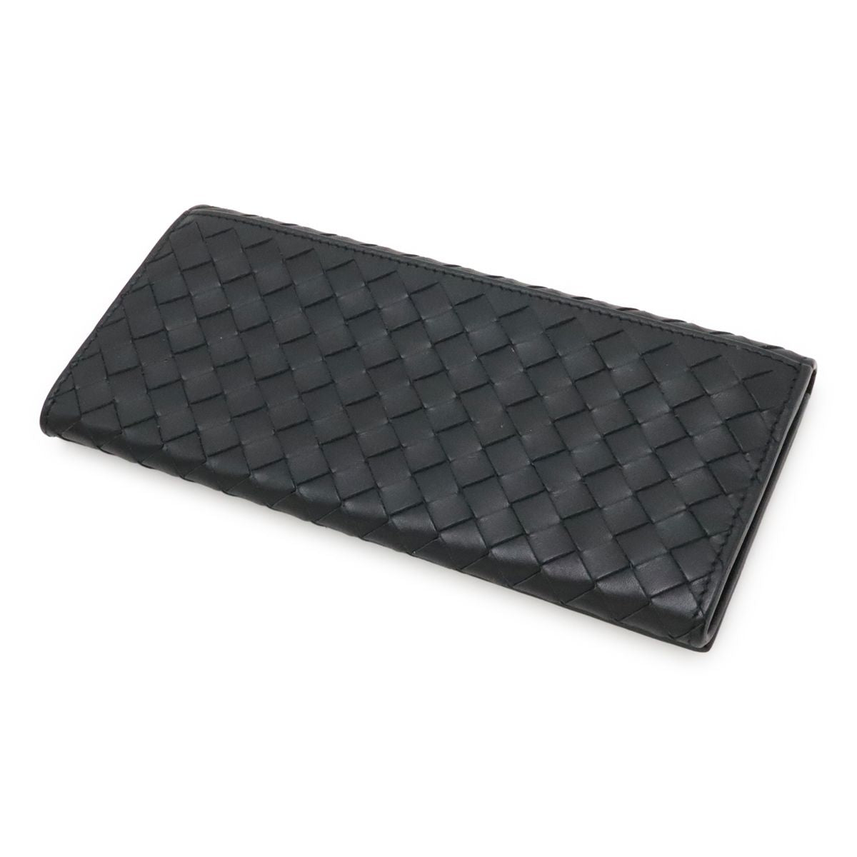 Bottega Veneta Intrecciato Wallet Bifold Long Billfold Leather Black — view 2