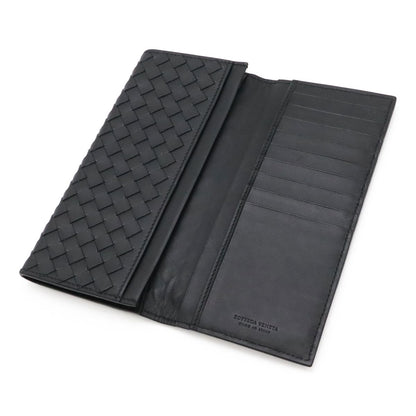 Bottega Veneta Intrecciato Wallet Bifold Long Billfold Leather Black — view 4