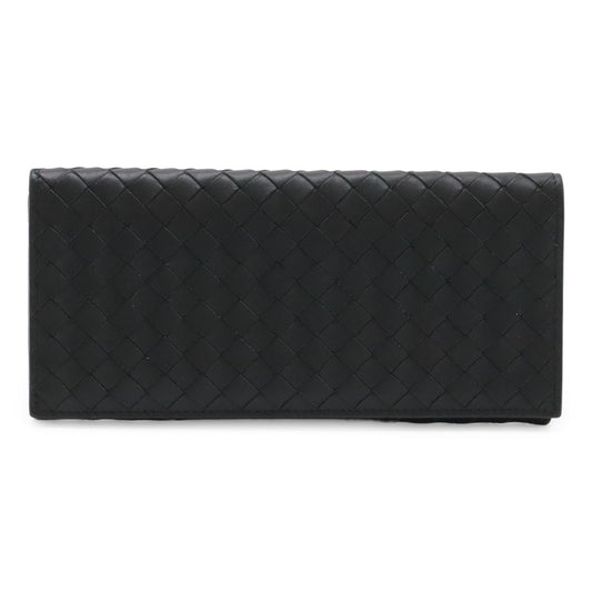 Bottega Veneta Intrecciato Wallet Bifold Long Billfold Leather Black