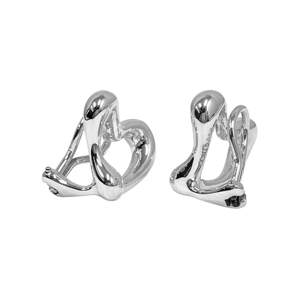 Tiffany & Co Open Heart Earrings Silver — view 4