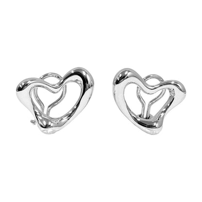 Tiffany & Co Open Heart Earrings Silver
