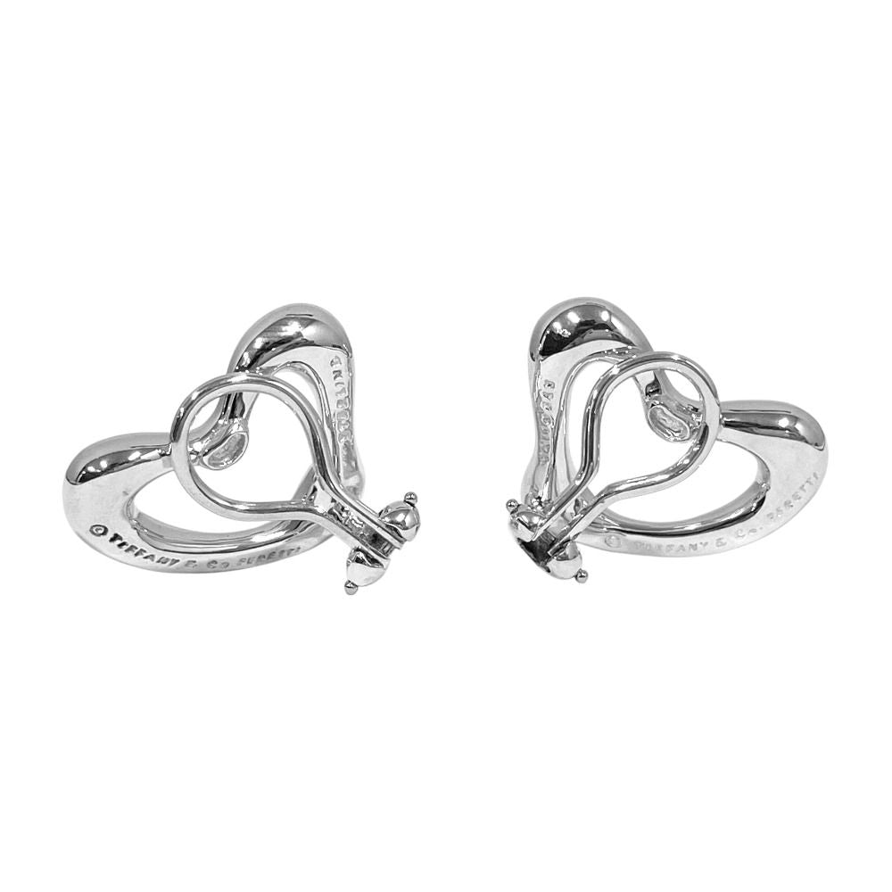 Tiffany & Co Open Heart Earrings Silver — view 3