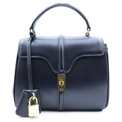 Celine Mini 16 Saise 2-Way Leather Shoulder Bag Black