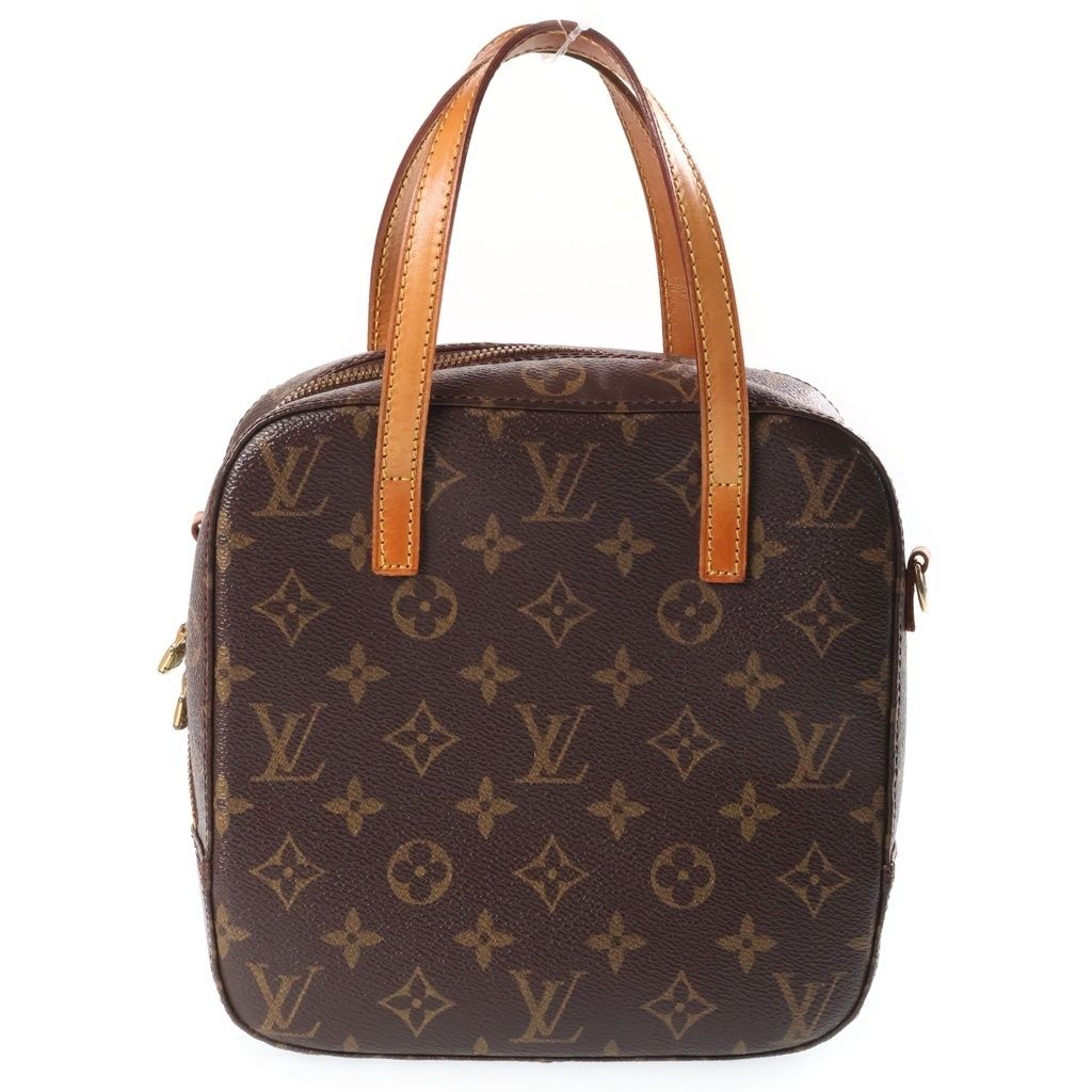 Louis Vuitton Monogram Spontini 2-Way Shoulder Bag Brown Leather Gold