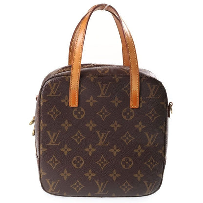 Louis Vuitton Monogram Spontini 2-Way Shoulder Bag Brown Leather Gold