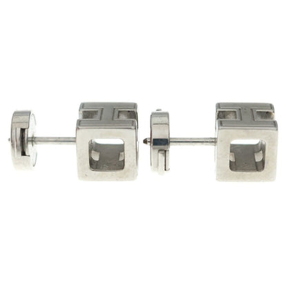 Hermes Cage D'h Cube Stud Earrings Silver — view 4