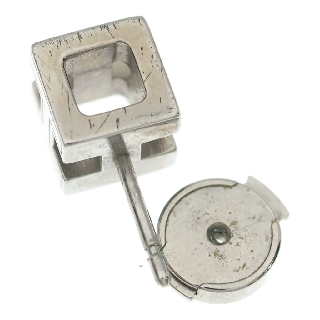 Hermes Cage D'h Cube Stud Earrings Silver — view 5