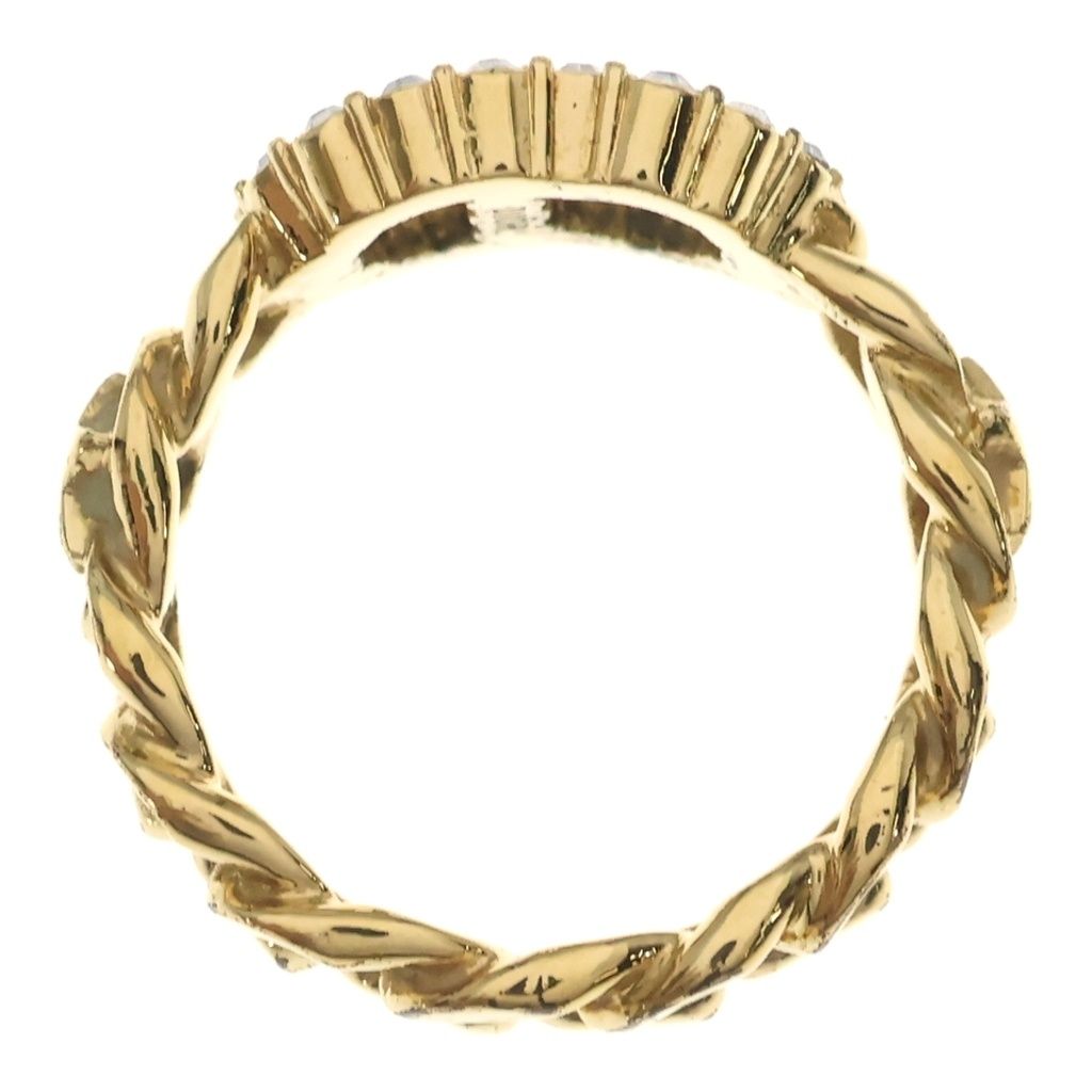 Dior CD Logo Ring Rhinestone Gold — view 6