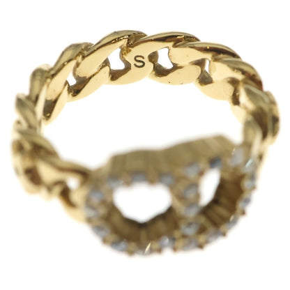 Dior CD Logo Ring Rhinestone Gold — view 5
