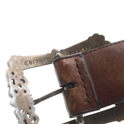 Chrome Hearts Blt Filigree Otj Leather Belt Brown Silver — view 6