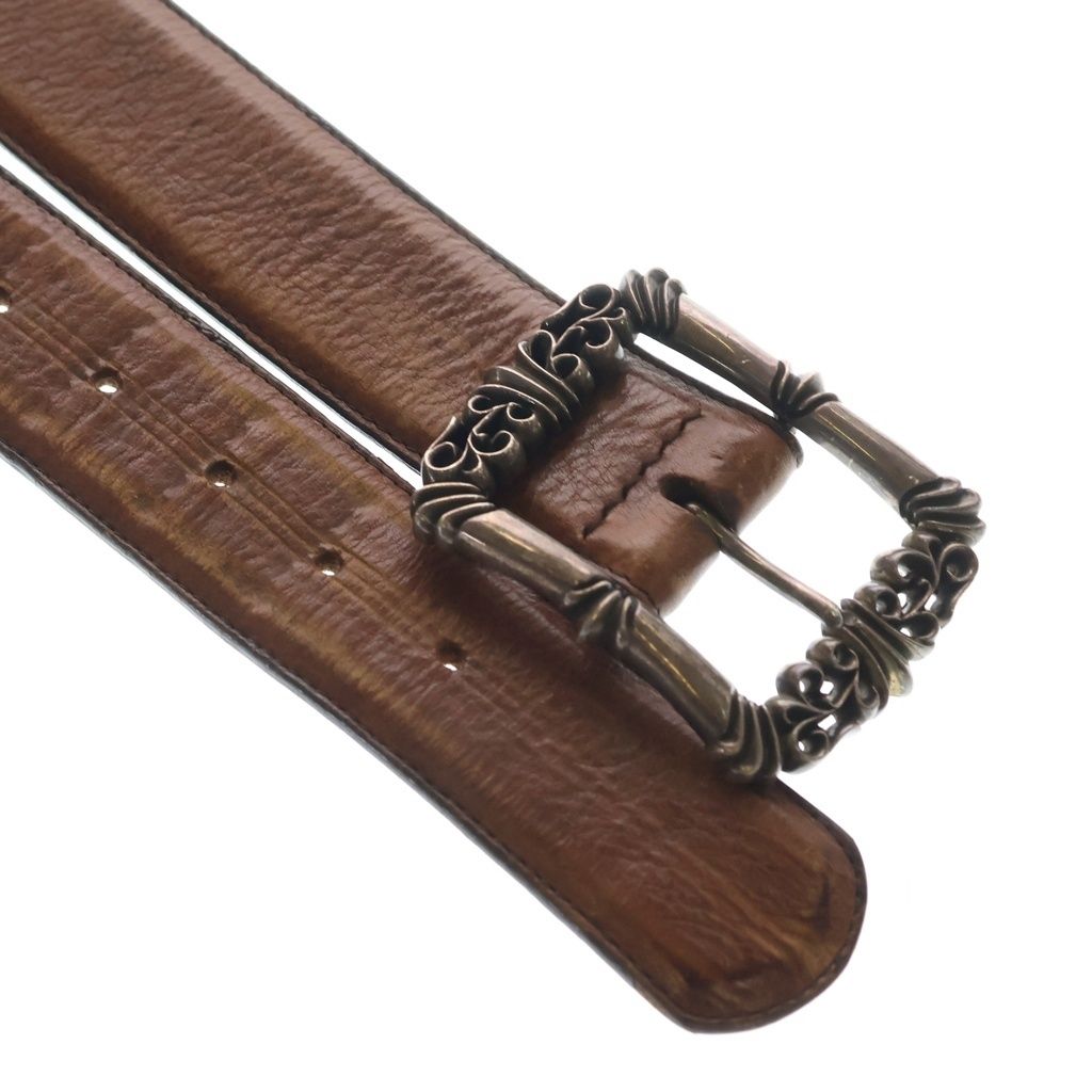 Chrome Hearts Blt Filigree Otj Leather Belt Brown Silver — view 4