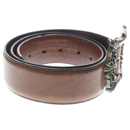 Chrome Hearts Blt Filigree Otj Leather Belt Brown Silver — view 3