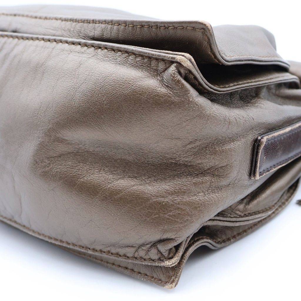 Loewe Anagram Flamenco Fringe Shoulder Bag Brown Leather Silver — view 5