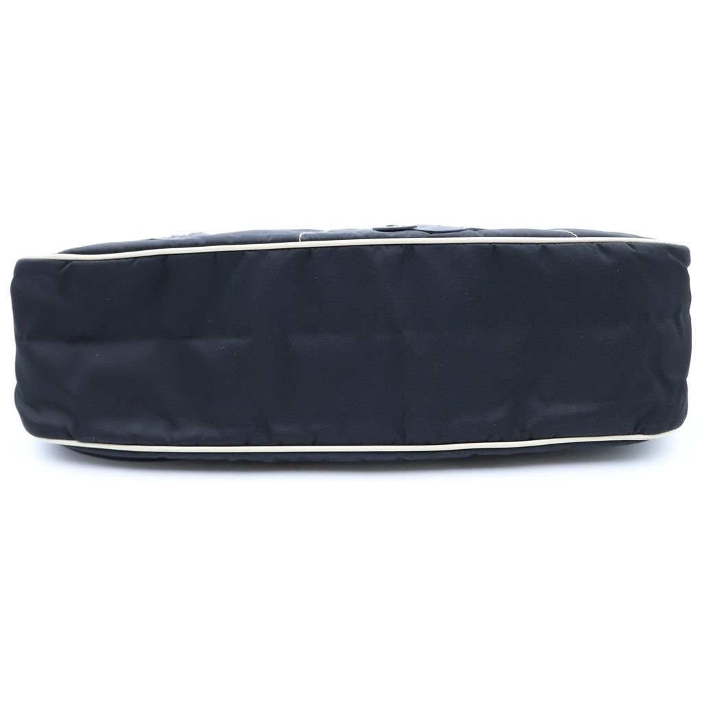Prada Leather Flower Bag Black Nylon Silver — view 4