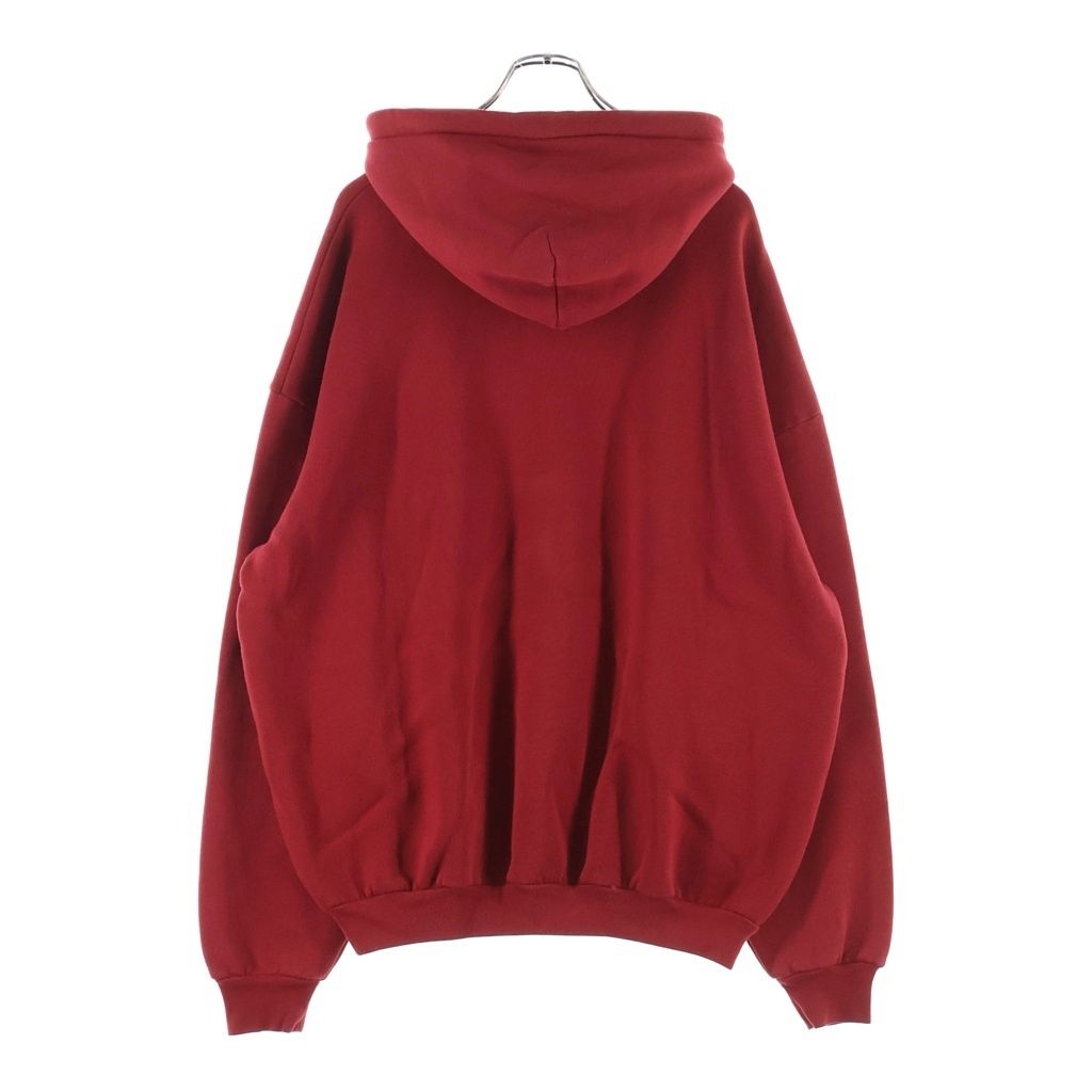 Balenciaga BB Logo Print Oversize Sweatshirt Pullover Hoodie Wine Red — view 2