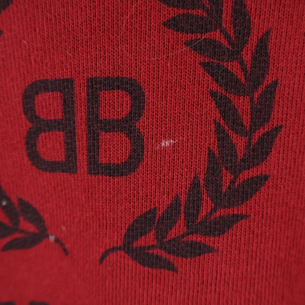 Balenciaga BB Logo Print Oversize Sweatshirt Pullover Hoodie Wine Red — view 4