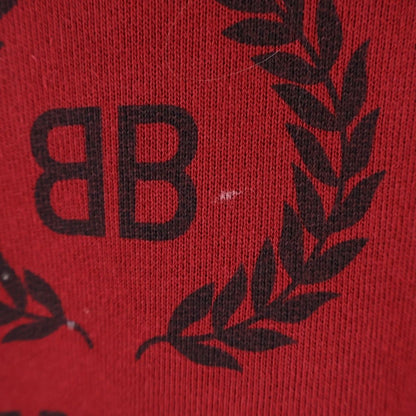 Balenciaga BB Logo Print Oversize Sweatshirt Pullover Hoodie Wine Red — view 4