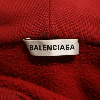 Balenciaga BB Logo Print Oversize Sweatshirt Pullover Hoodie Wine Red — view 6