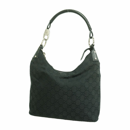 Gucci Handbag GG Canvas Black Silver