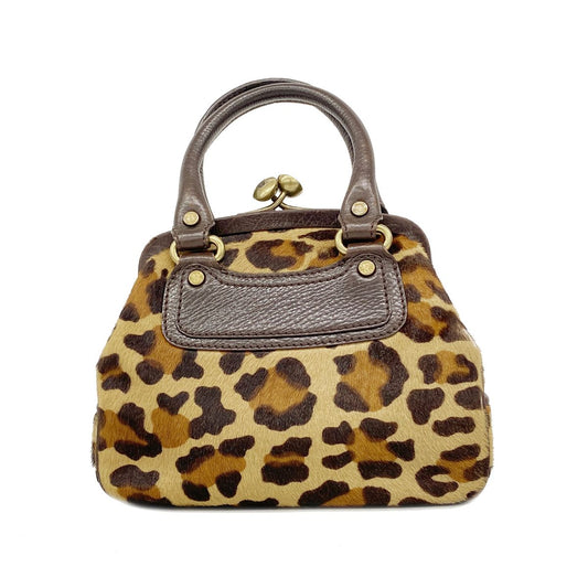 Celine Handbag Leopard Calf Hair Brown Gold