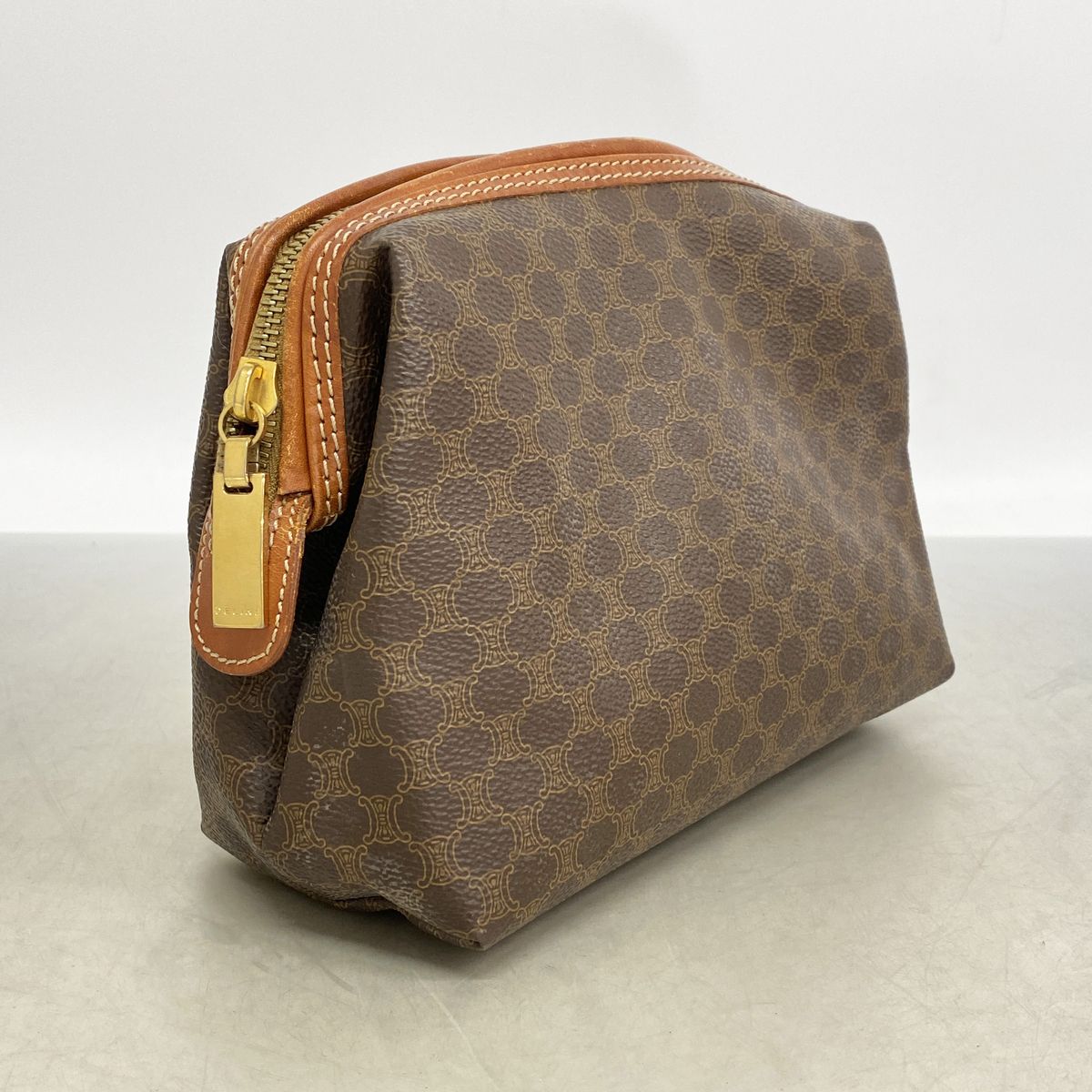 Celine Pouch Macadam Brown Gold — view 2